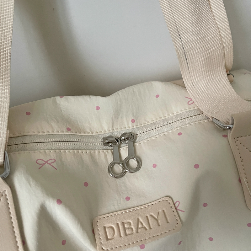 Travel Tote Lightweight Canvas Crossbody Bag with Cute Bow Pattern Versatile Handbag for Weekend Shopping detail 11