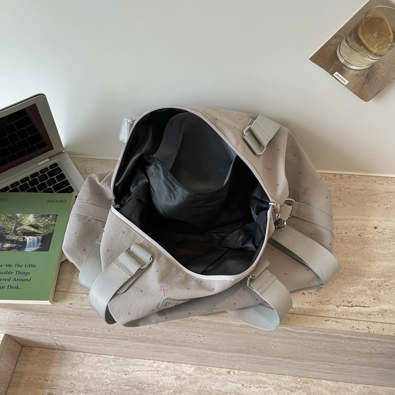 Travel Tote Lightweight Canvas Crossbody Bag with Cute Bow Pattern Versatile Handbag for Weekend Shopping detail 14