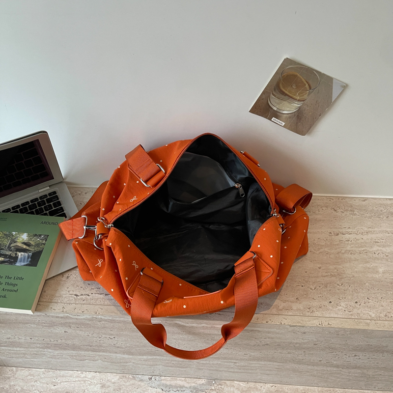 Travel Tote Lightweight Canvas Crossbody Bag with Cute Bow Pattern Versatile Handbag for Weekend Shopping detail 15