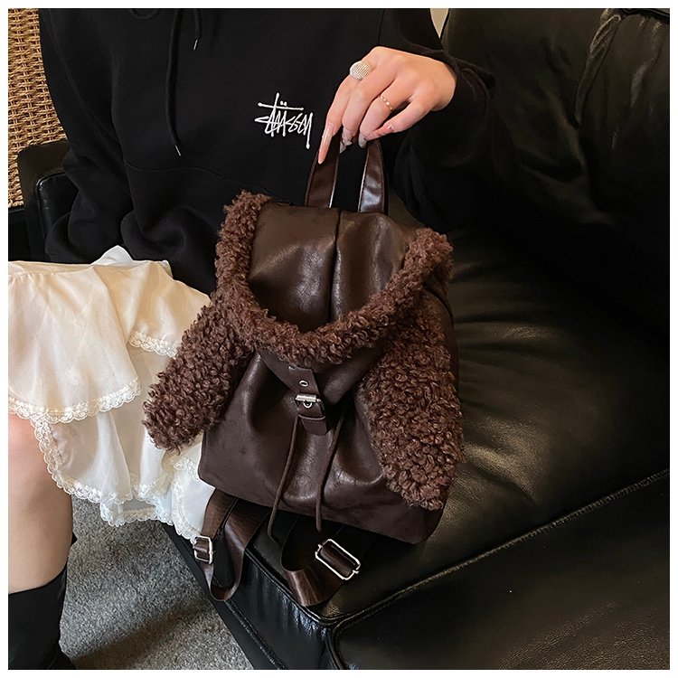 Lightweight Animal Pattern PU Leather Flap Backpack for Women detail 21