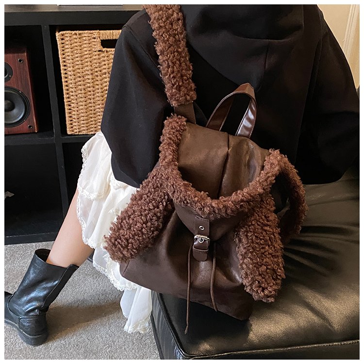 Lightweight Animal Pattern PU Leather Flap Backpack for Women detail 22