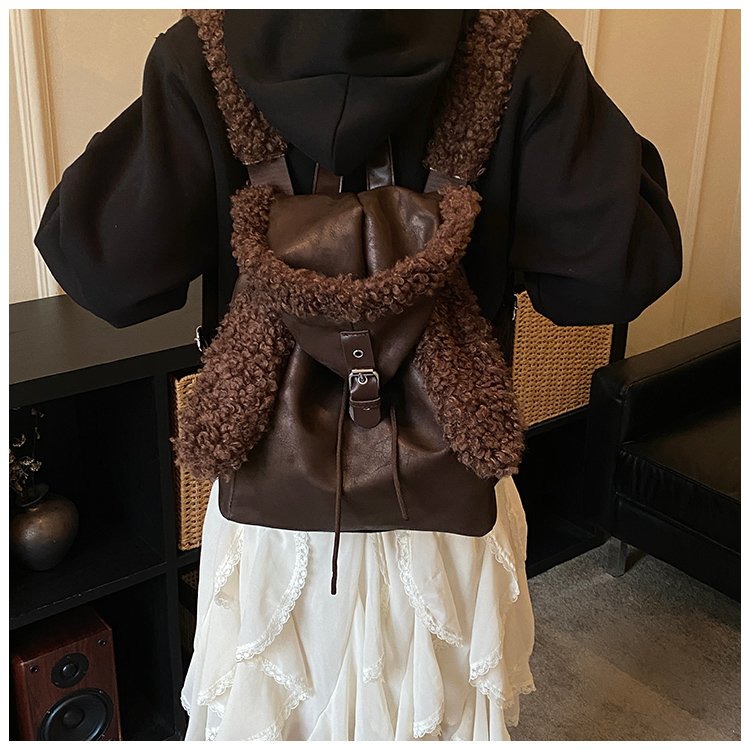 Lightweight Animal Pattern PU Leather Flap Backpack for Women detail 24