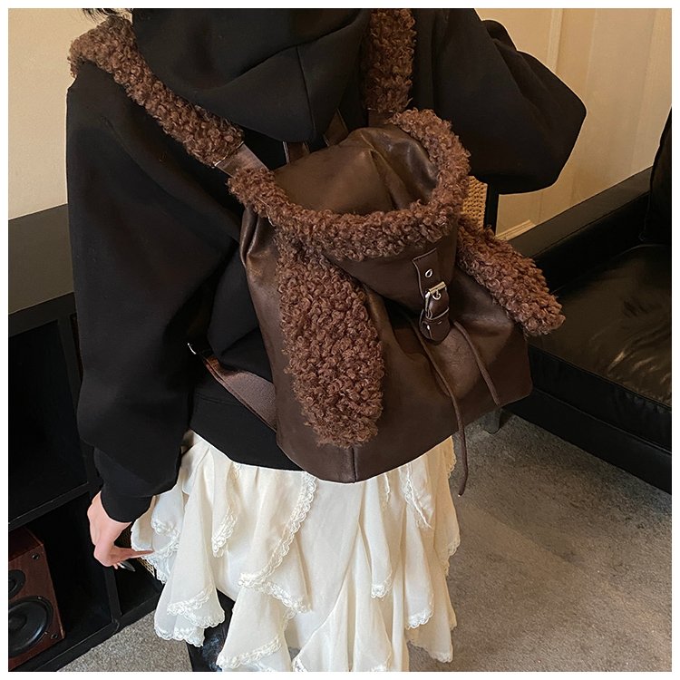 Lightweight Animal Pattern PU Leather Flap Backpack for Women detail 26