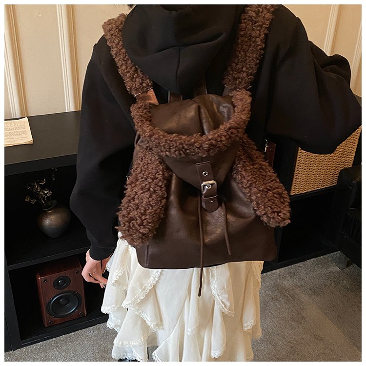 Lightweight Animal Pattern PU Leather Flap Backpack for Women detail 27