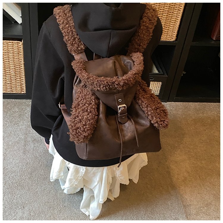 Lightweight Animal Pattern PU Leather Flap Backpack for Women detail 28