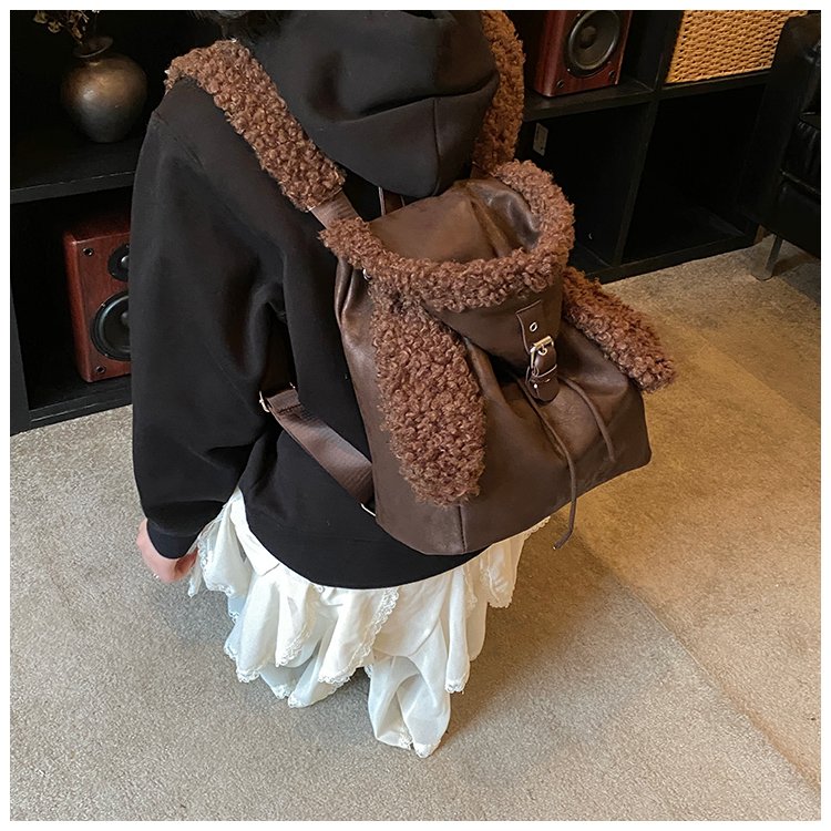 Lightweight Animal Pattern PU Leather Flap Backpack for Women detail 29