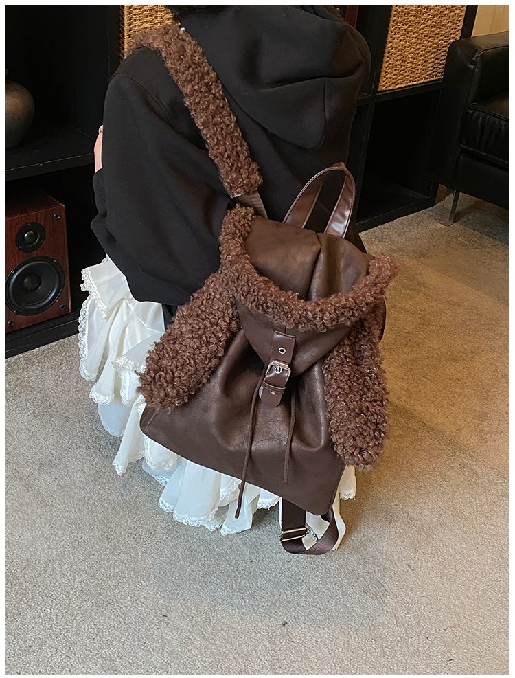 Lightweight Animal Pattern PU Leather Flap Backpack for Women detail 31