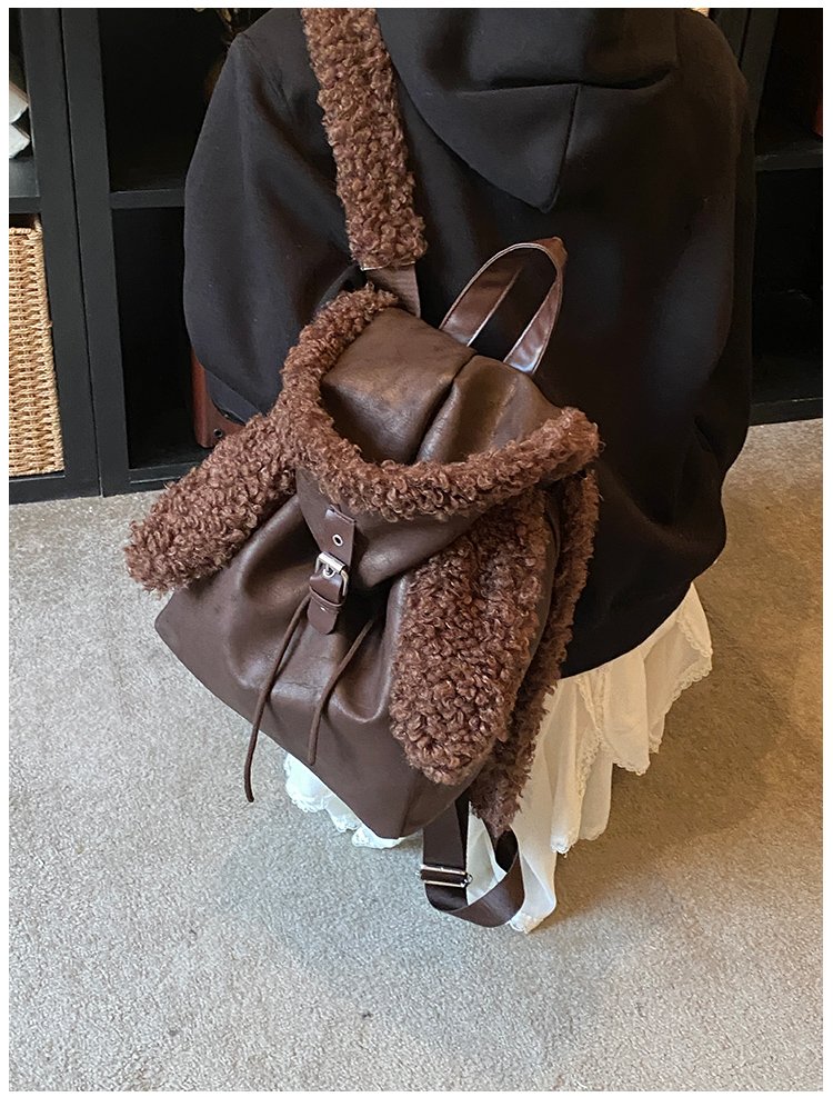Lightweight Animal Pattern PU Leather Flap Backpack for Women detail 34