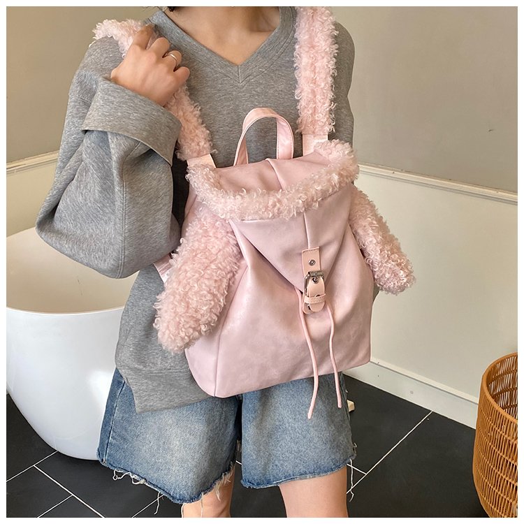 Lightweight Animal Pattern PU Leather Flap Backpack for Women detail 35