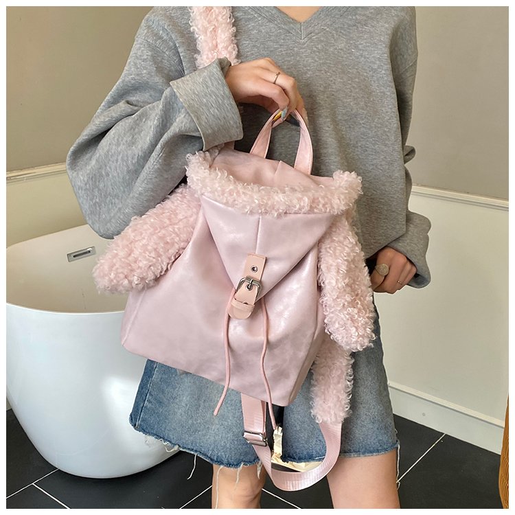 Lightweight Animal Pattern PU Leather Flap Backpack for Women detail 37