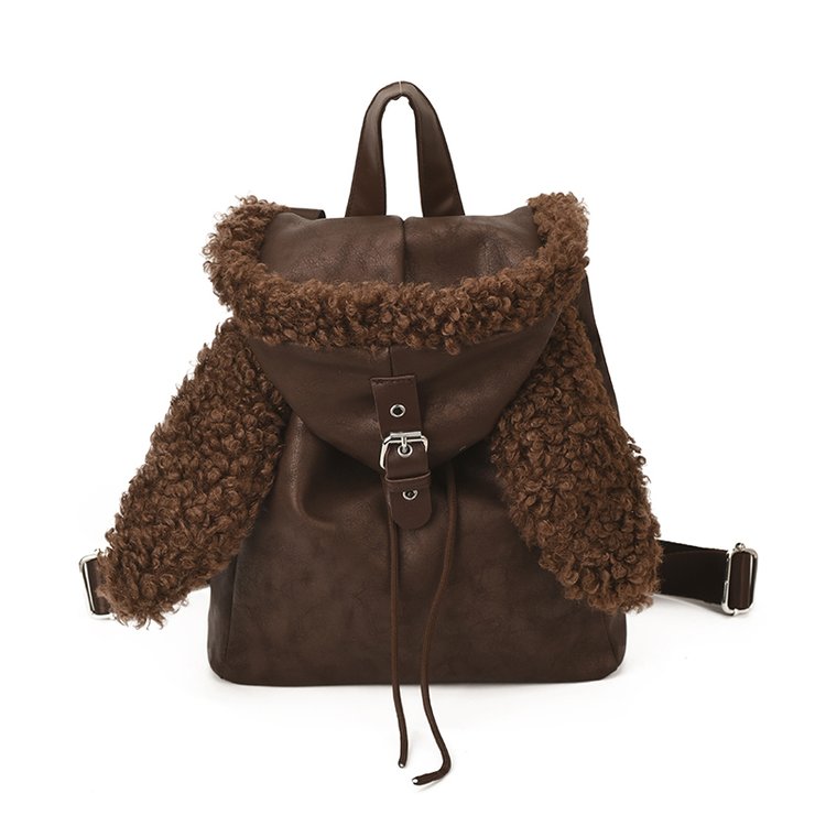 Lightweight Animal Pattern PU Leather Flap Backpack for Women view 1