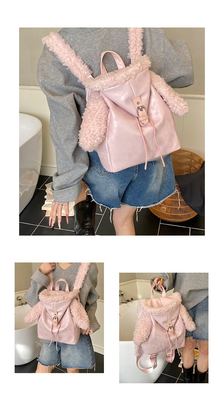 Lightweight Animal Pattern PU Leather Flap Backpack for Women detail 4