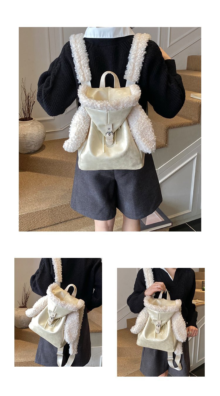 Lightweight Animal Pattern PU Leather Flap Backpack for Women detail 6