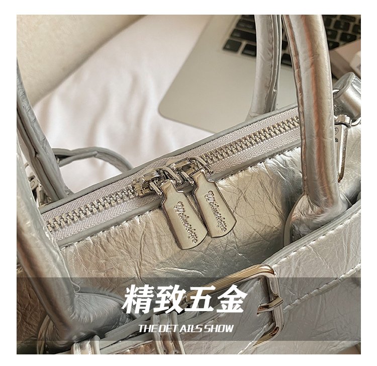 Women's PU Leather Belted Barrel Bag detail 10