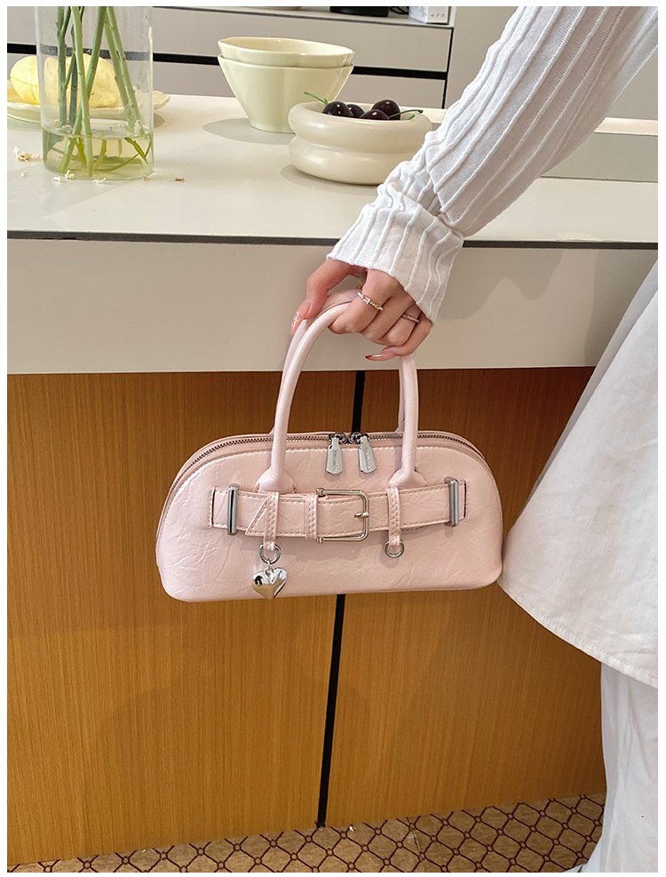 Women's PU Leather Belted Barrel Bag detail 15