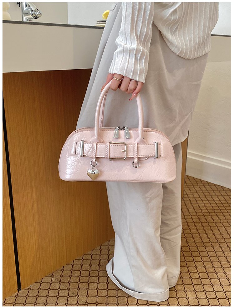 Women's PU Leather Belted Barrel Bag detail 16