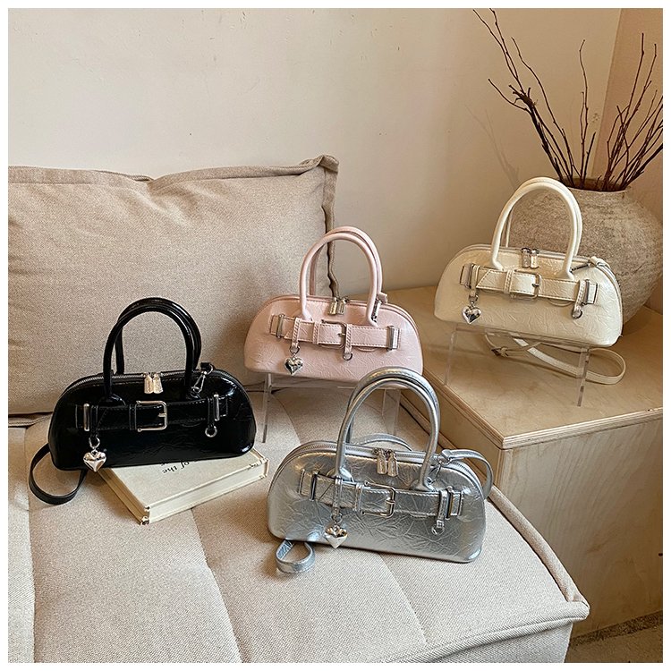 Women's PU Leather Belted Barrel Bag detail 1