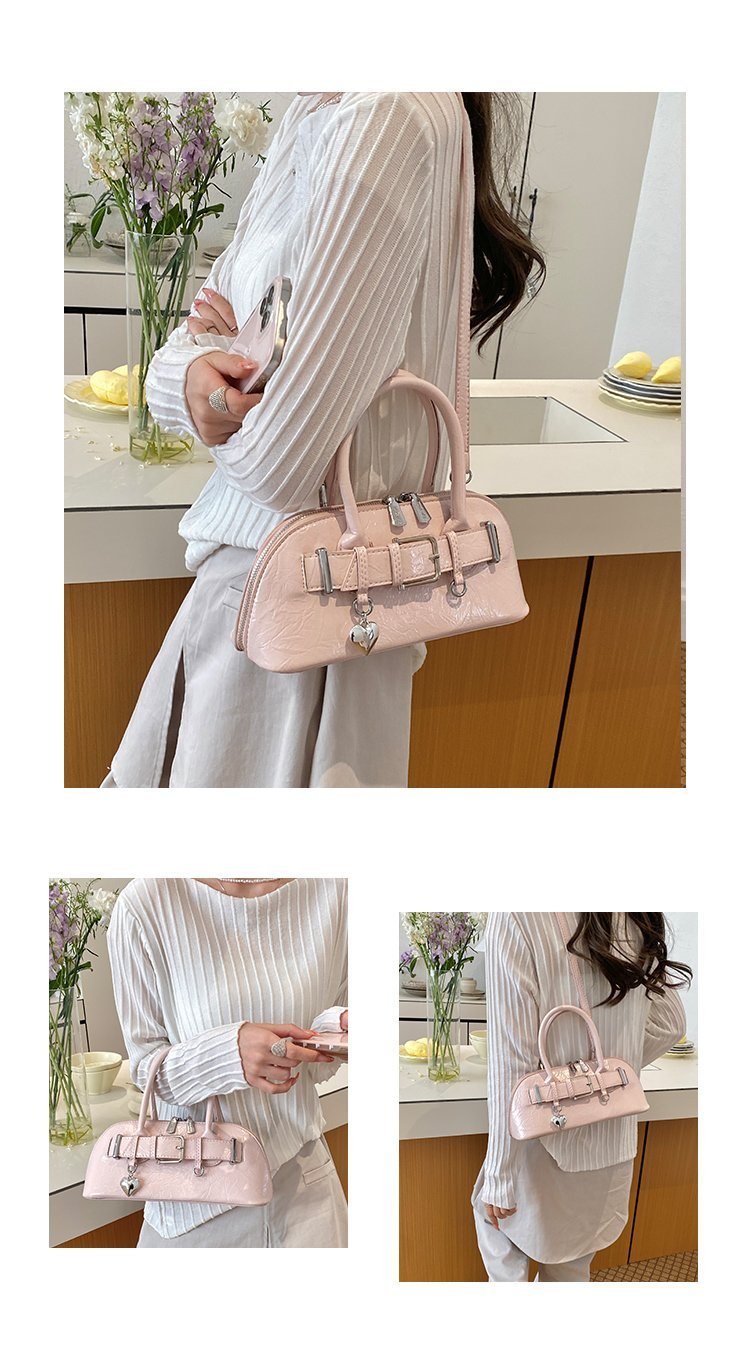 Women's PU Leather Belted Barrel Bag detail 4