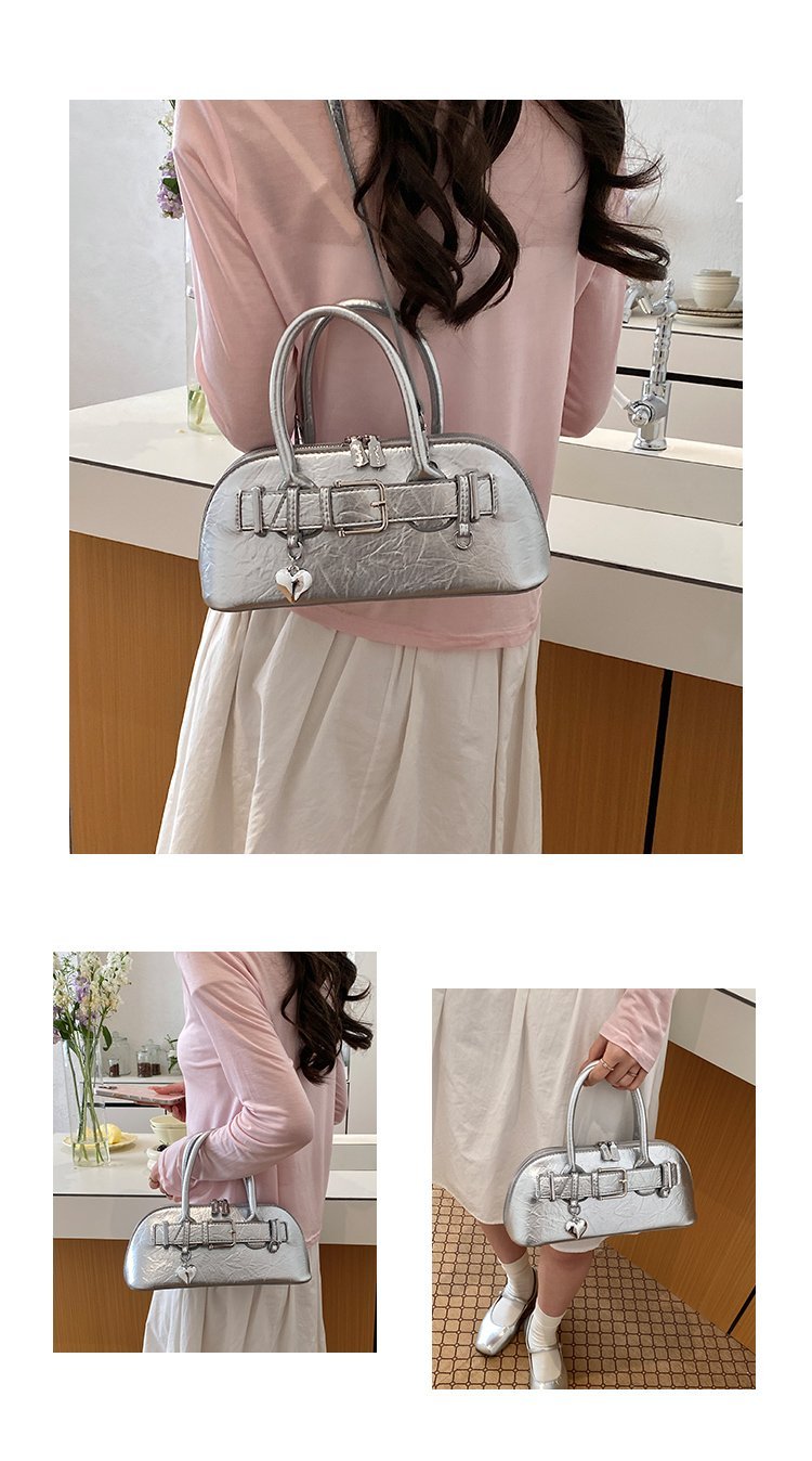 Women's PU Leather Belted Barrel Bag detail 5
