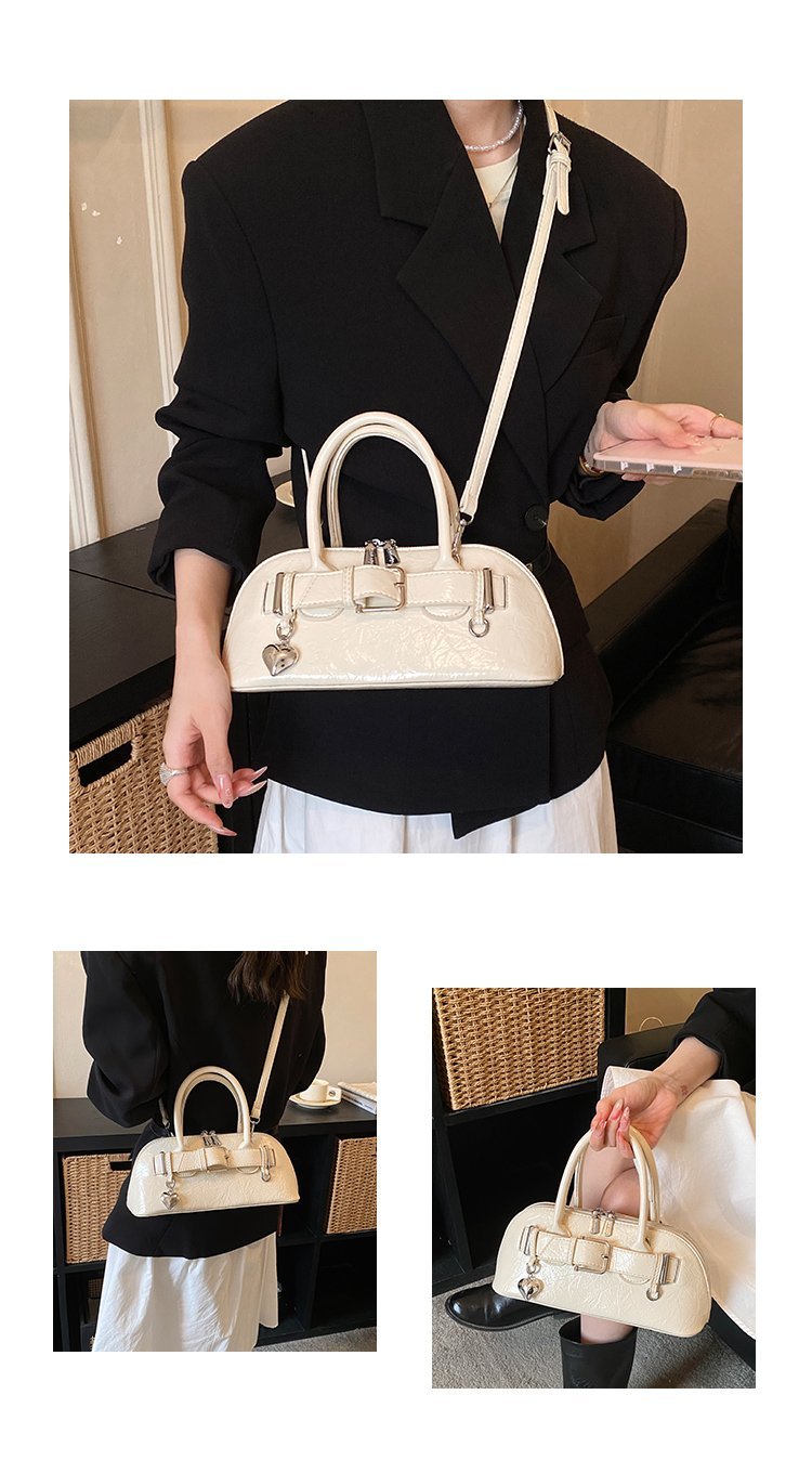 Women's PU Leather Belted Barrel Bag detail 6