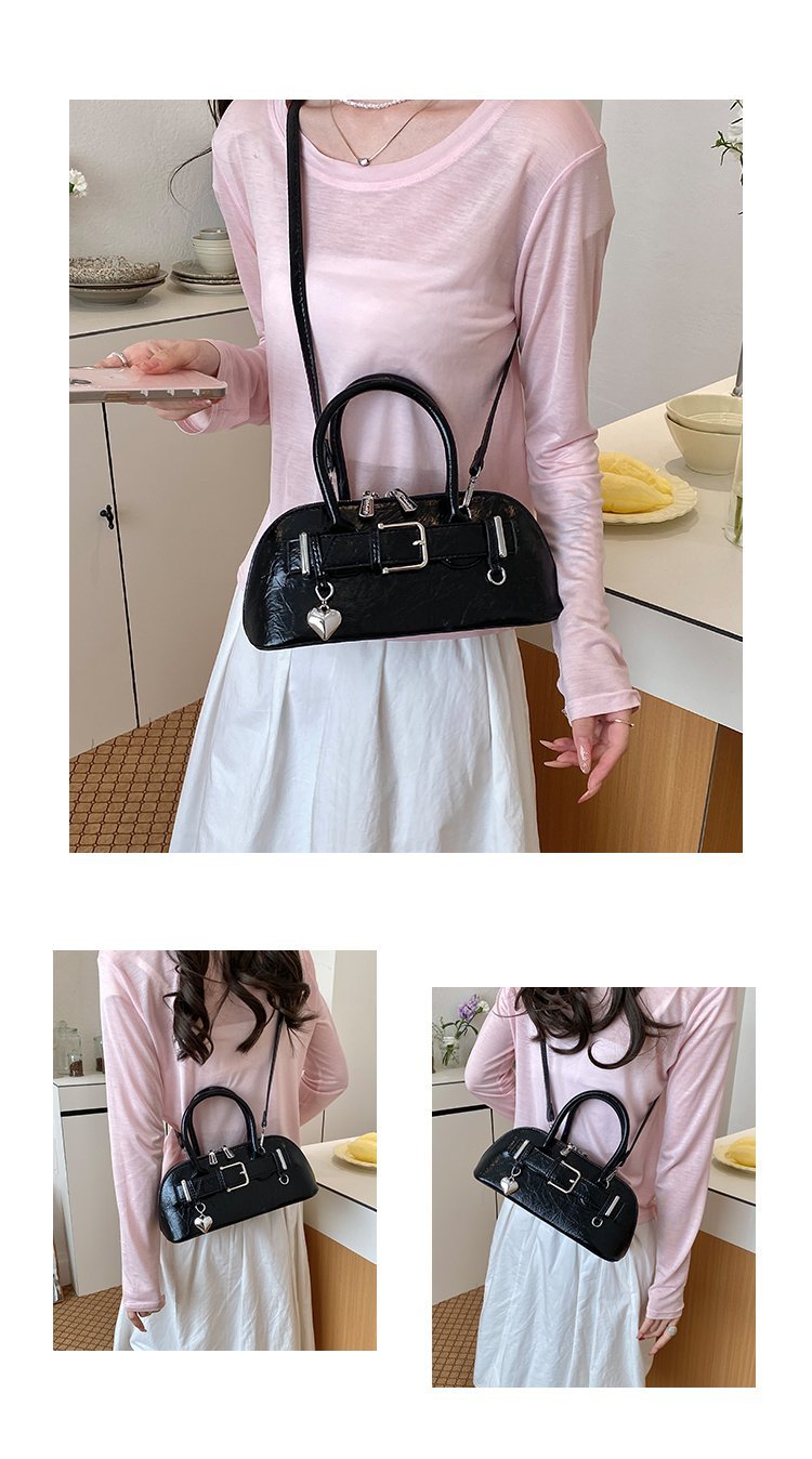 Women's PU Leather Belted Barrel Bag detail 7