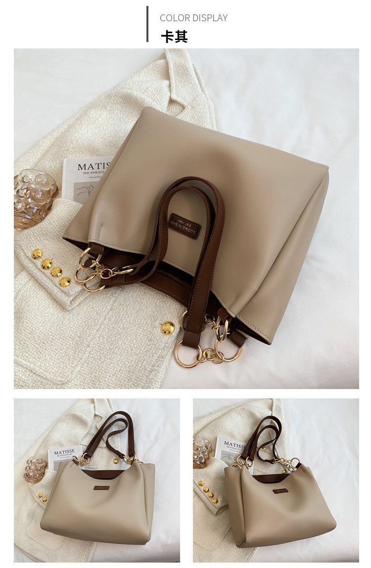 Women's PU Leather Belted Bucket Bag detail 18
