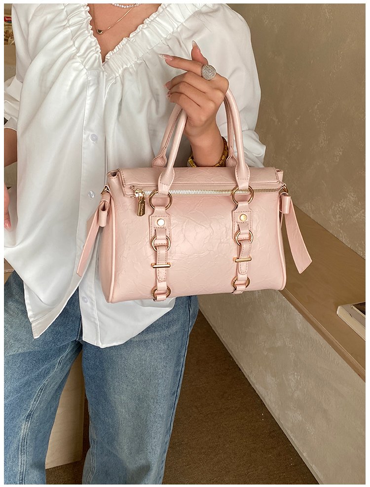 Women's PU Leather Belted Top Handle Crossbody Bag detail 14