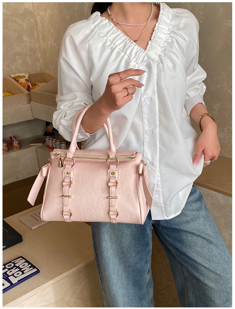 Women's PU Leather Belted Top Handle Crossbody Bag detail 15