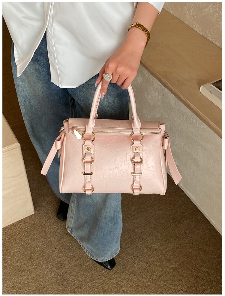 Women's PU Leather Belted Top Handle Crossbody Bag detail 17
