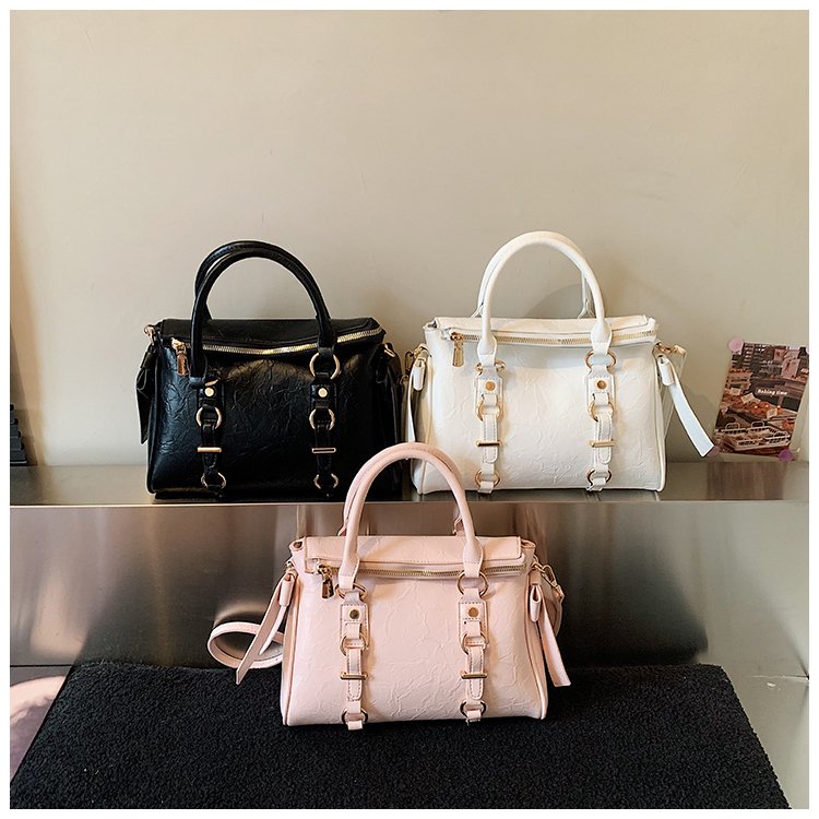 Women's PU Leather Belted Top Handle Crossbody Bag detail 1