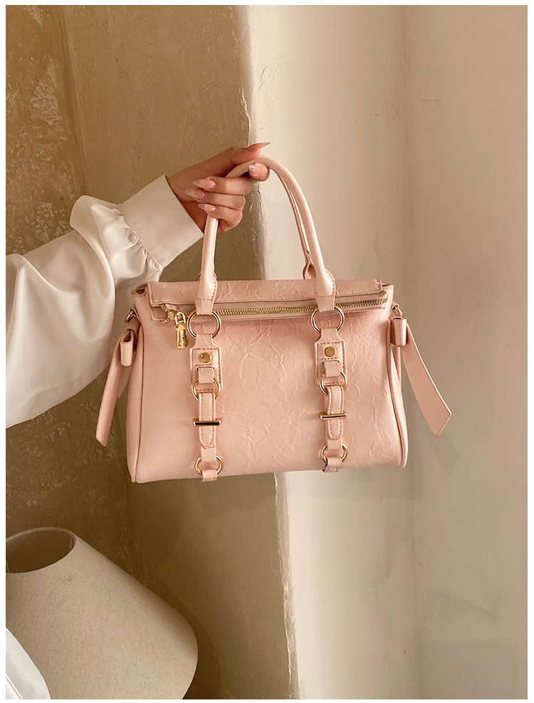 Women's PU Leather Belted Top Handle Crossbody Bag detail 25