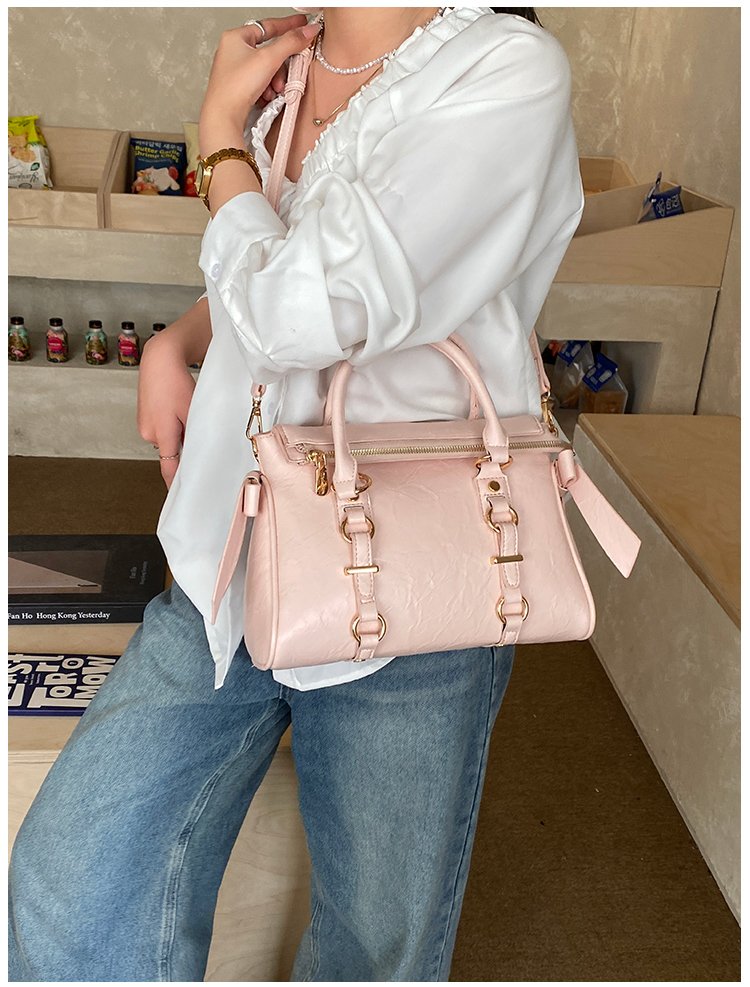 Women's PU Leather Belted Top Handle Crossbody Bag detail 27