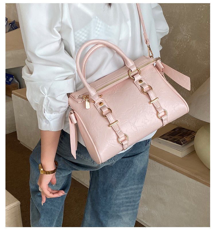Women's PU Leather Belted Top Handle Crossbody Bag detail 2