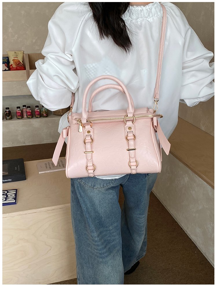 Women's PU Leather Belted Top Handle Crossbody Bag detail 30