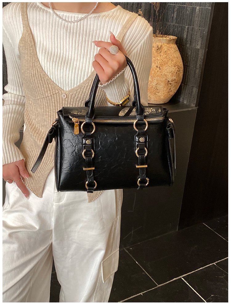Women's PU Leather Belted Top Handle Crossbody Bag detail 38