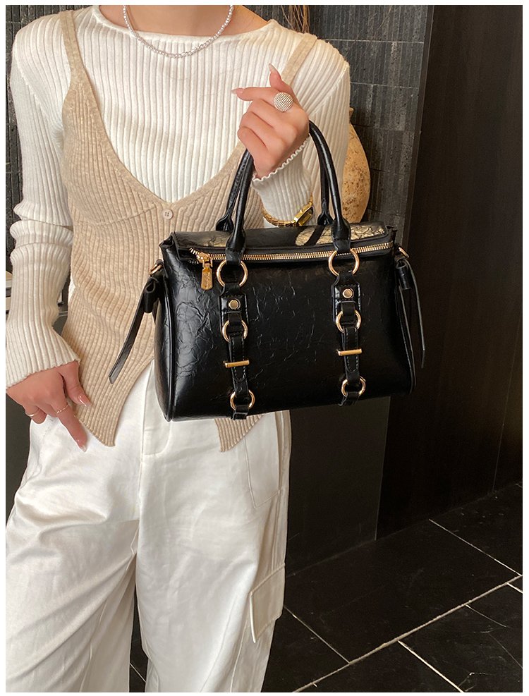 Women's PU Leather Belted Top Handle Crossbody Bag detail 39