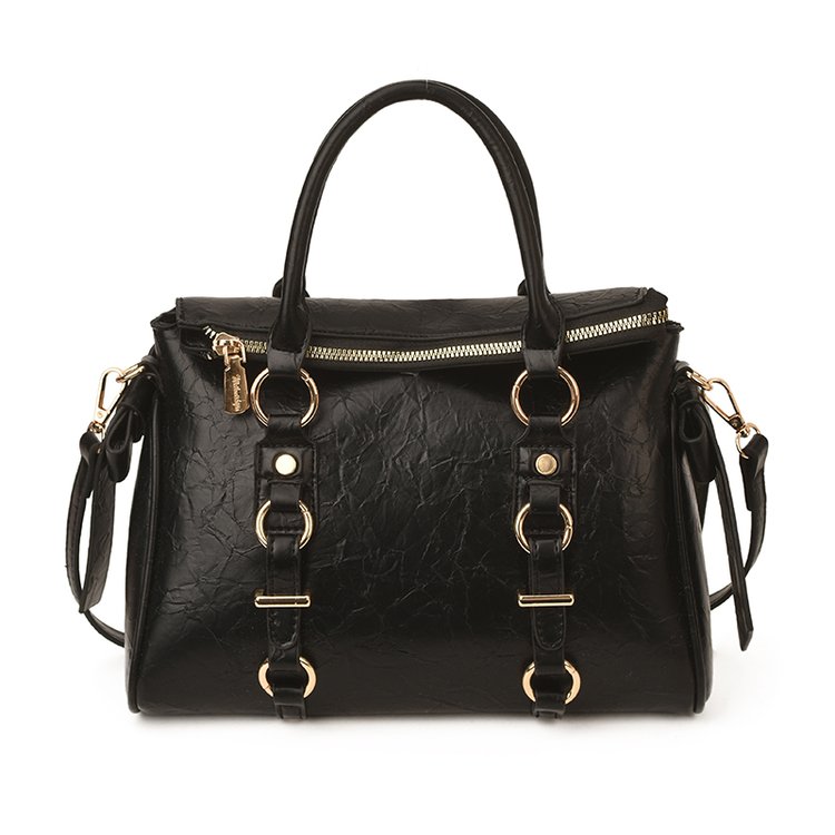 Women's PU Leather Belted Top Handle Crossbody Bag view 4