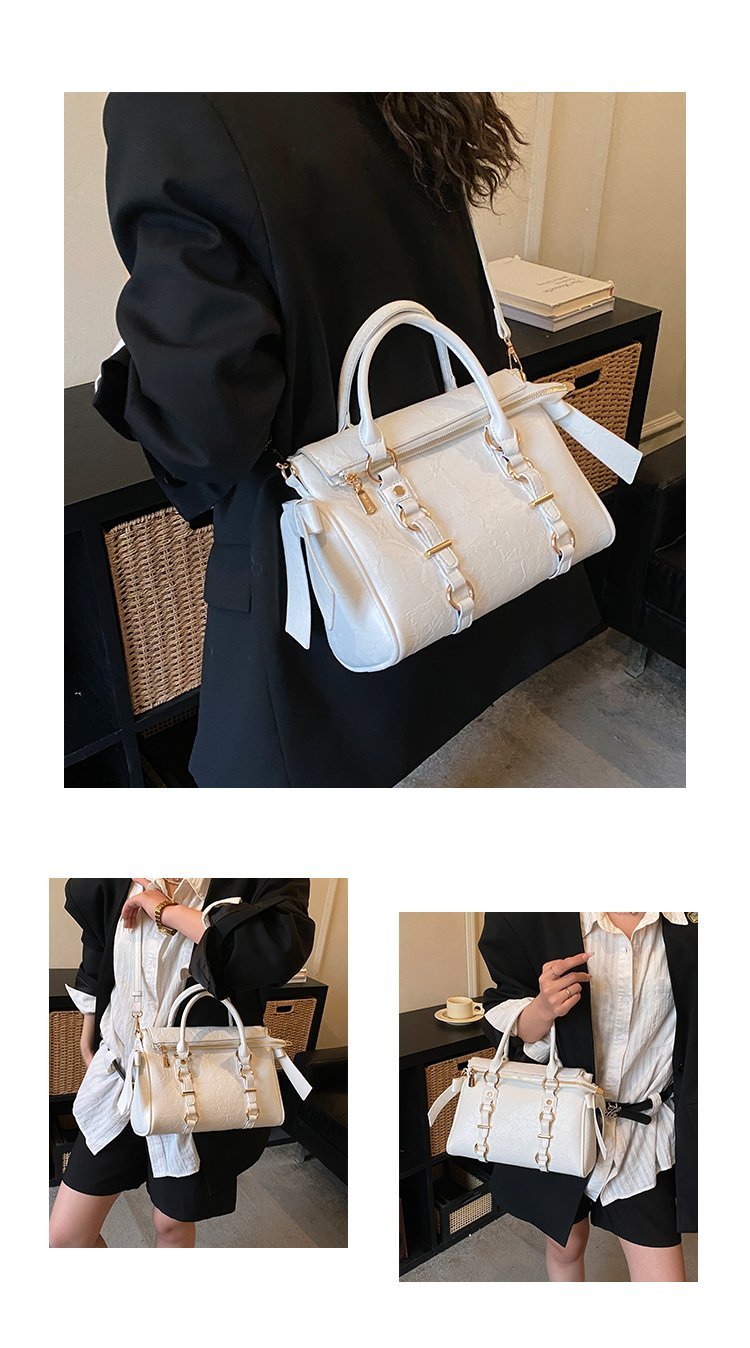 Women's PU Leather Belted Top Handle Crossbody Bag detail 4
