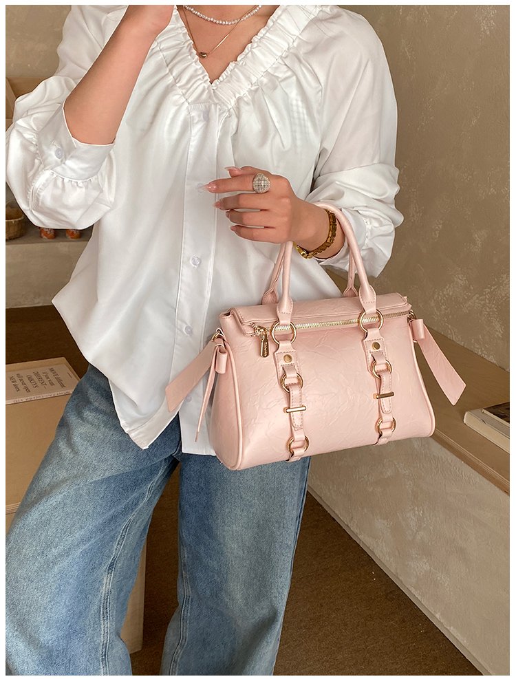 Women's PU Leather Belted Top Handle Crossbody Bag detail 6