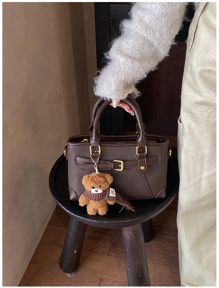 Women's PU Leather Belted Top Handle Crossbody Bag detail 16