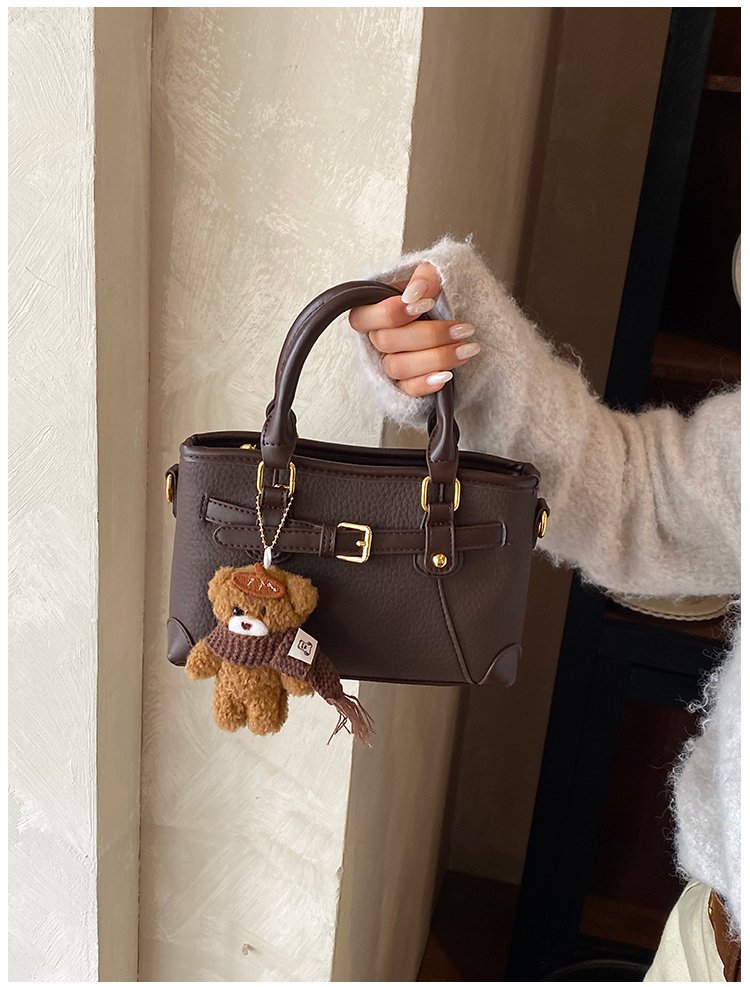 Women's PU Leather Belted Top Handle Crossbody Bag detail 18