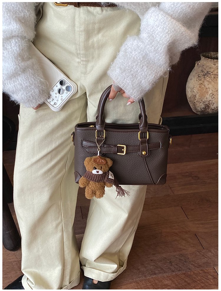 Women's PU Leather Belted Top Handle Crossbody Bag detail 19