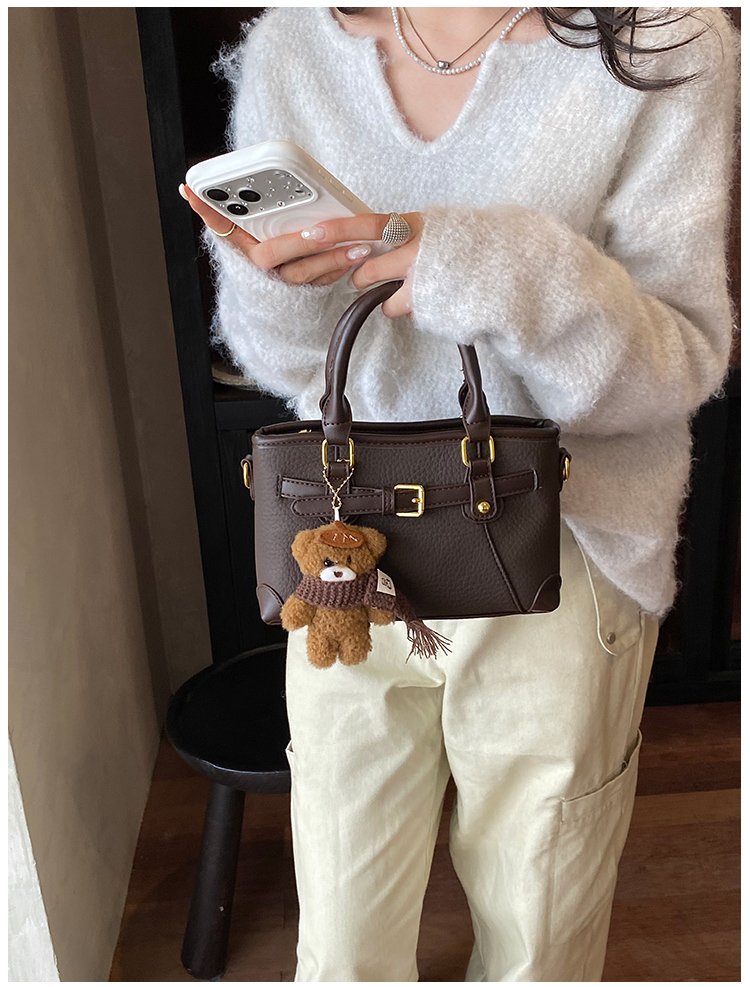 Women's PU Leather Belted Top Handle Crossbody Bag detail 20