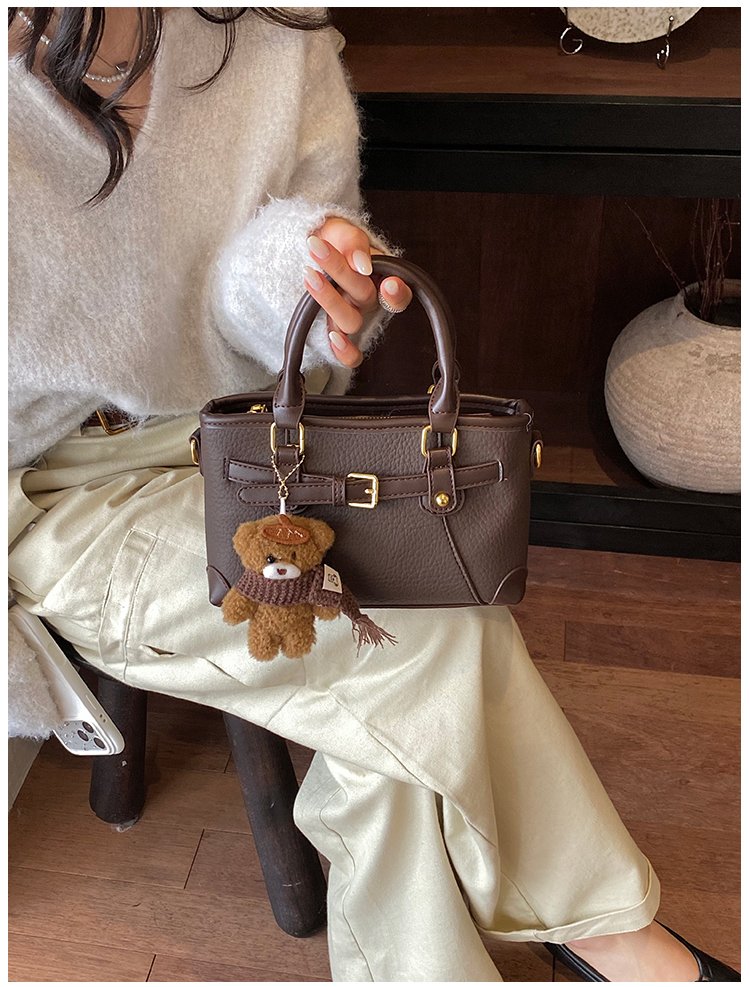 Women's PU Leather Belted Top Handle Crossbody Bag detail 25