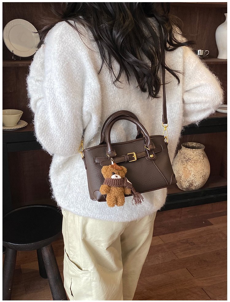 Women's PU Leather Belted Top Handle Crossbody Bag detail 28