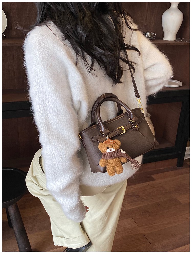 Women's PU Leather Belted Top Handle Crossbody Bag detail 31