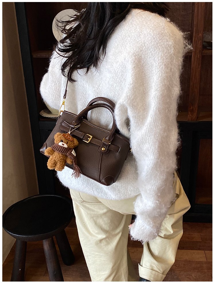 Women's PU Leather Belted Top Handle Crossbody Bag detail 35
