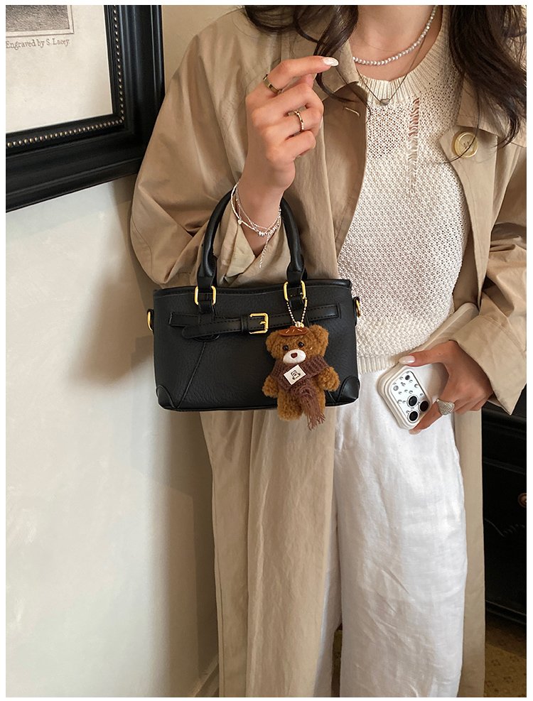 Women's PU Leather Belted Top Handle Crossbody Bag detail 37