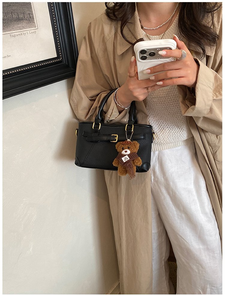 Women's PU Leather Belted Top Handle Crossbody Bag detail 38