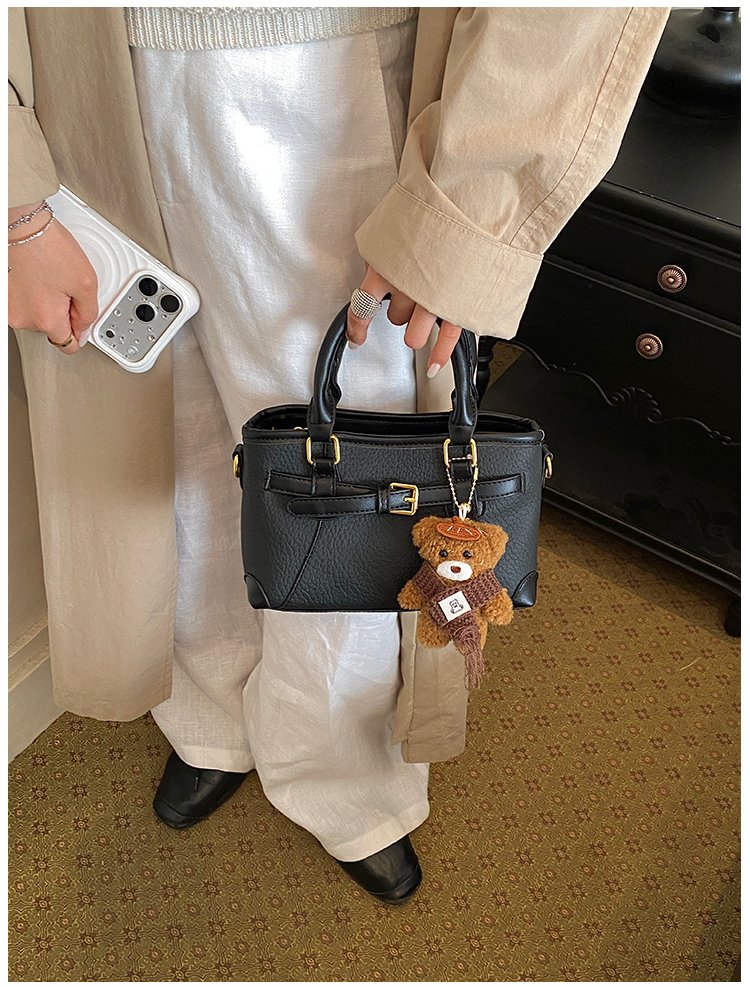 Women's PU Leather Belted Top Handle Crossbody Bag detail 39